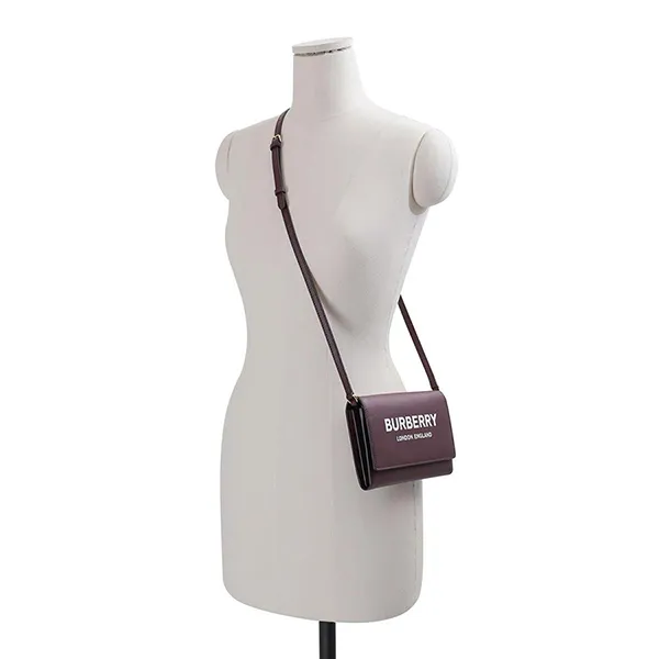 Túi Đeo Chéo Nữ Burberry Womens Crossbody Bag Leather 80463091 Màu Đỏ Burgundy