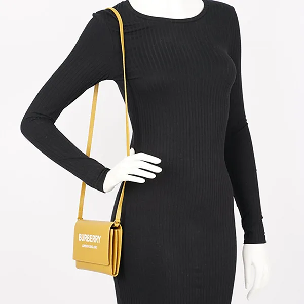 Túi Đeo Chéo Nữ Burberry Womens Crossbody Bag Yellow Leather Màu Vàng