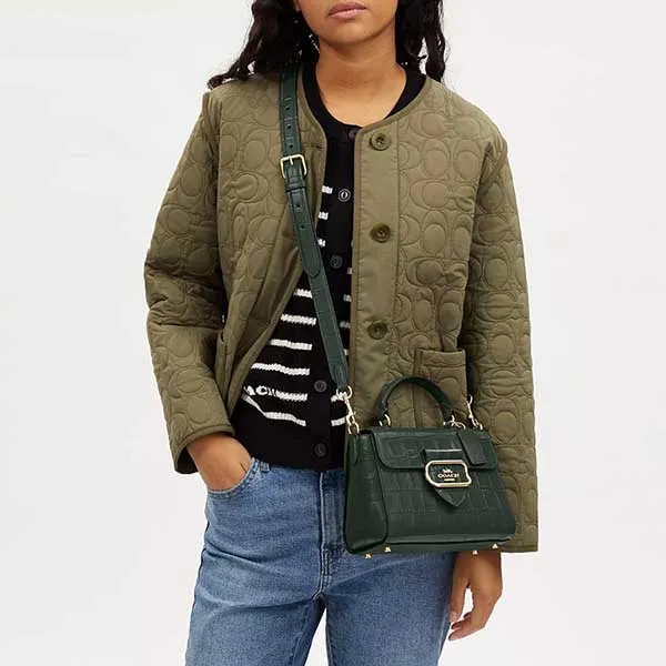 Túi Đeo Chéo Nữ Coach Morgan Top Handle Satchel CN747 Màu Xanh - Túi xách - Vua Hàng Hiệu