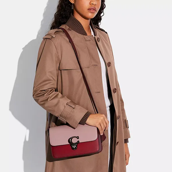 Túi Đeo Chéo Nữ Coach Studio Shoulder Bag In Colorblock C6638 Màu Hồng Đỏ - Túi xách - Vua Hàng Hiệu