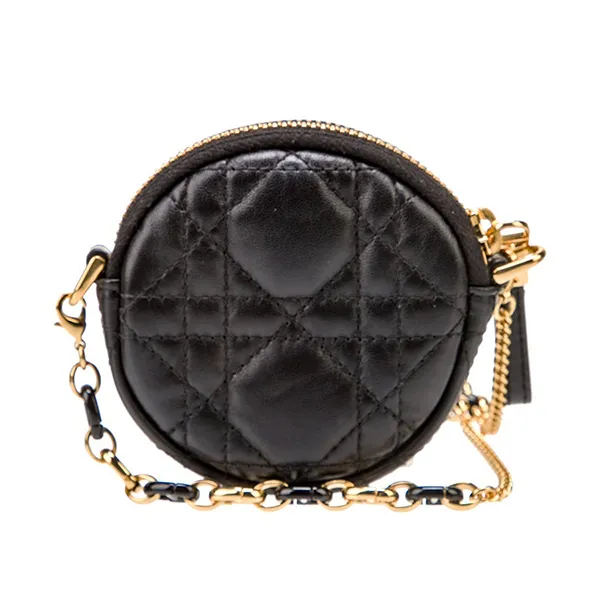 Túi Đeo Chéo Nữ Dior Cannage Round Caro Pouch Màu Đen