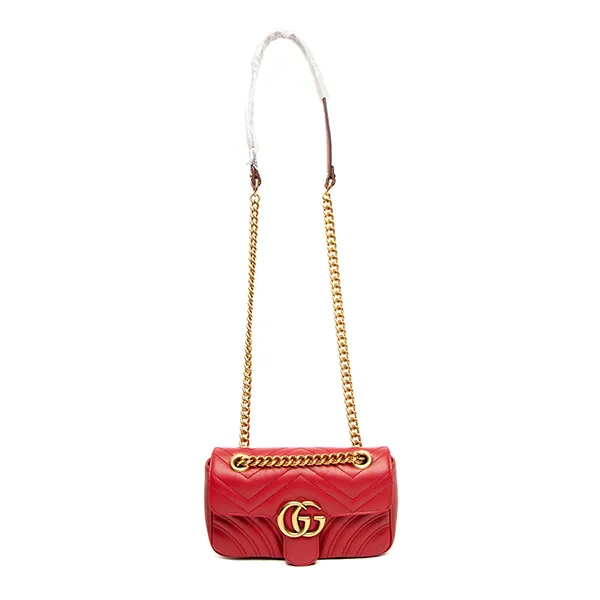 Túi Đeo Chéo Nữ Gucci GG Marmont Matelassé Mini Bag Màu Đỏ - Túi xách - Vua Hàng Hiệu