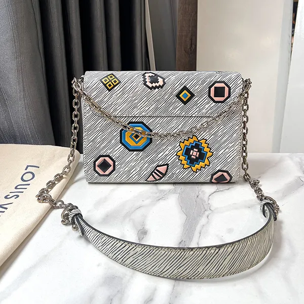 Túi Đeo Chéo Nữ Louis Vuitton LV Twist MM Epidenim Leather M50824 Bron Gris 2way Handbag Shoulder Bag Màu Xám - Túi xách - Vua Hàng Hiệu