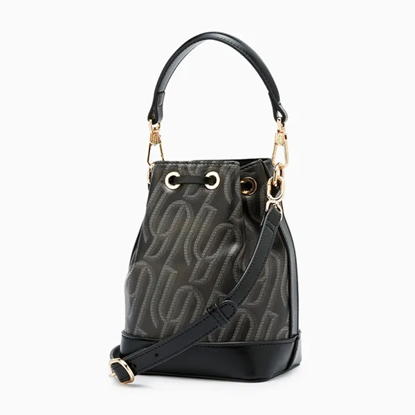 Túi Đeo Chéo Nữ Lyn Infinite Plastic Love Lindsay Bucket Bags LL24CBF144 Màu Đen - Túi xách - Vua Hàng Hiệu