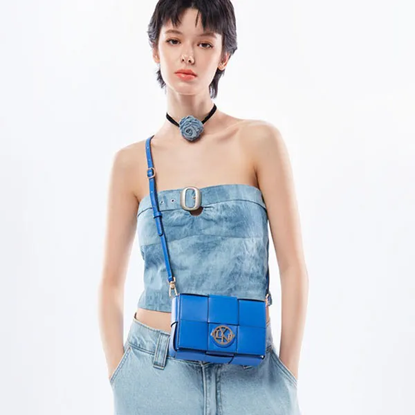 Túi Đeo Chéo Nữ Lyn Latto Crossbody Bags LL23FBF190 Màu Xanh Blue - Túi xách - Vua Hàng Hiệu
