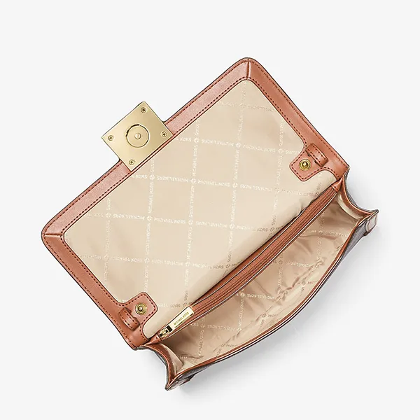 Túi Đeo Chéo Nữ Michael Kors MK Sonia Medium Logo Convertible Shoulder Bag 35F1G6SL3B Màu Nâu
