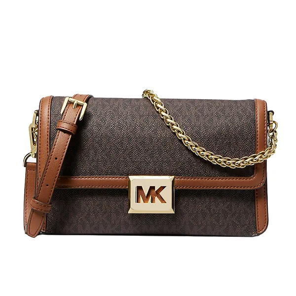 Túi Đeo Chéo Nữ Michael Kors MK Sonia Medium Logo Convertible Shoulder Bag 35F1G6SL3B Màu Nâu