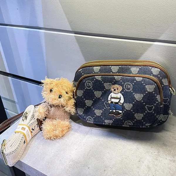 Túi Đeo Chéo Nữ TTWN Bear Mono Dark Blue Crossbody TG9003-34350 Màu Xanh Denim