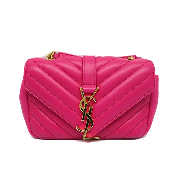 Túi Đeo Chéo Nữ Yves Saint Laurent YSL Mini Chain Shoulder Pink Gold Hardware Bag Màu Hồng - Túi xách - Vua Hàng Hiệu