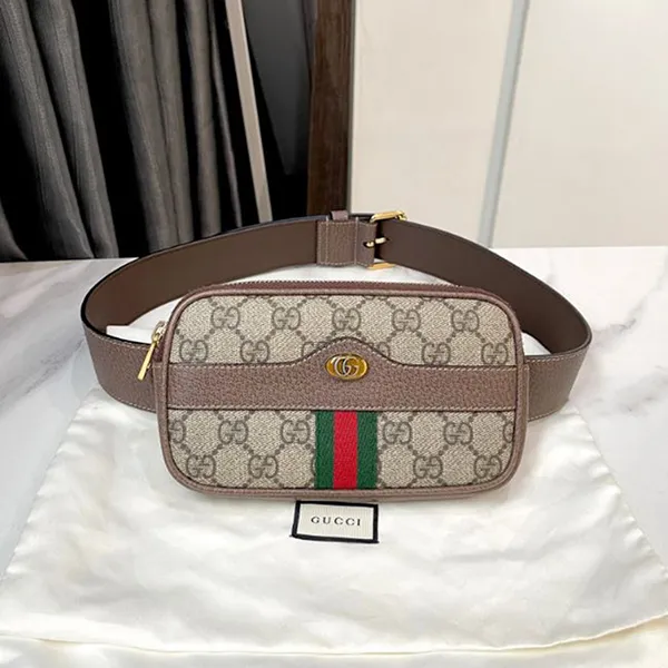 Túi Đeo Hông Gucci Phidia GG Supreme Belt Bag Beige Màu Nâu Be