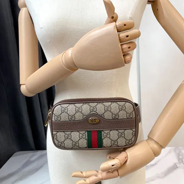 Túi Đeo Hông Gucci Phidia GG Supreme Belt Bag Beige Màu Nâu Be