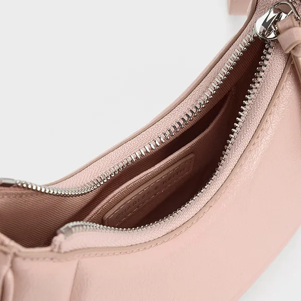 Túi Đeo Vai Nữ Charles & Keith CNK Petra Curved Shoulder Bag Pink CK2-20271258 Màu Hồng - Túi xách - Vua Hàng Hiệu