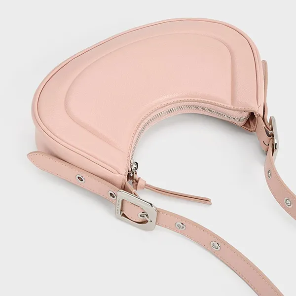 Túi Đeo Vai Nữ Charles & Keith CNK Petra Curved Shoulder Bag Pink CK2-20271258 Màu Hồng - Túi xách - Vua Hàng Hiệu