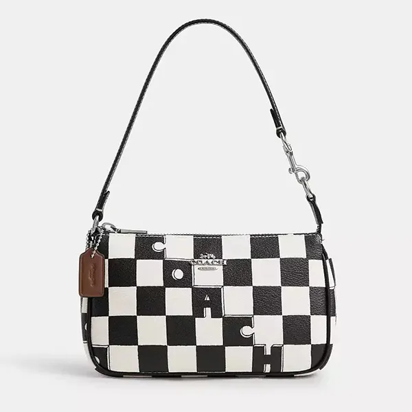 Túi Đeo Vai Nữ Coach Nolita 19 With Checkerboard Print CR394SVA16 Màu Đen Trắng - Túi xách - Vua Hàng Hiệu