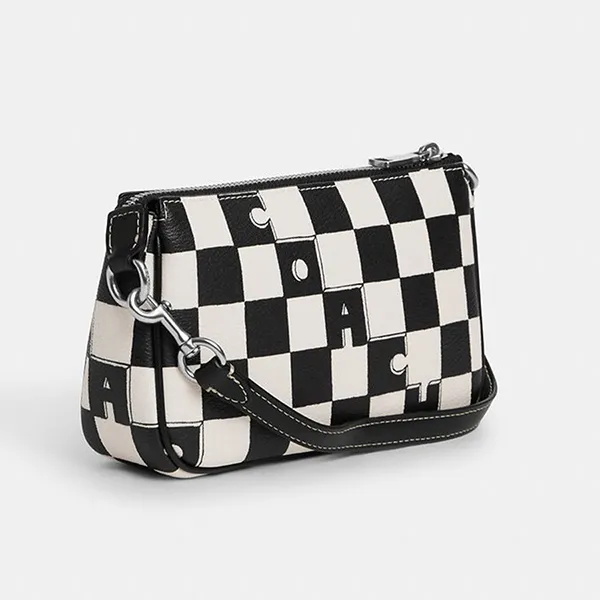 Túi Đeo Vai Nữ Coach Nolita 19 With Checkerboard Print CR394SVA16 Màu Đen Trắng - Túi xách - Vua Hàng Hiệu