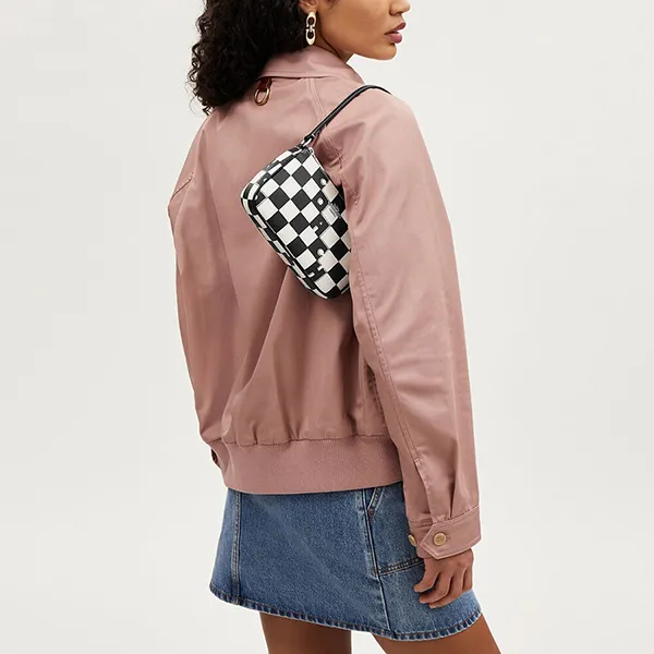 Túi Đeo Vai Nữ Coach Nolita 19 With Checkerboard Print CR394SVA16 Màu Đen Trắng - Túi xách - Vua Hàng Hiệu