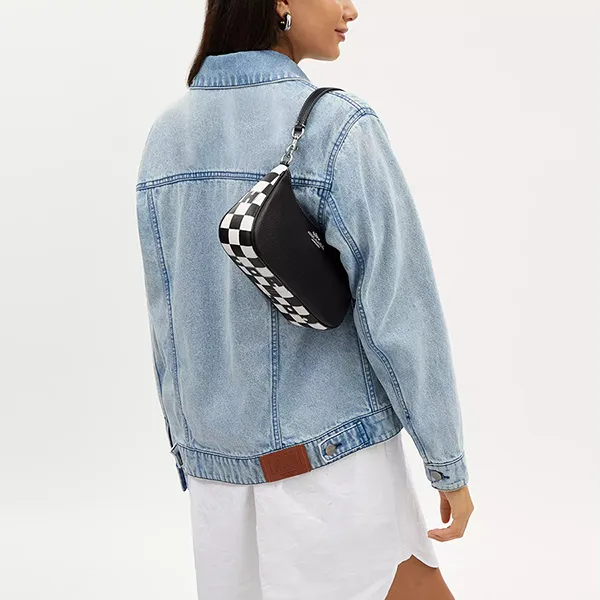 Túi Đeo Vai Nữ Coach Teri Shoulder Bag With Checkerboard Print CR103 Màu Đen