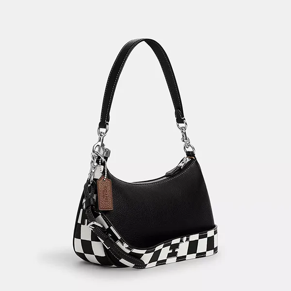 Túi Đeo Vai Nữ Coach Teri Shoulder Bag With Checkerboard Print CR103 Màu Đen