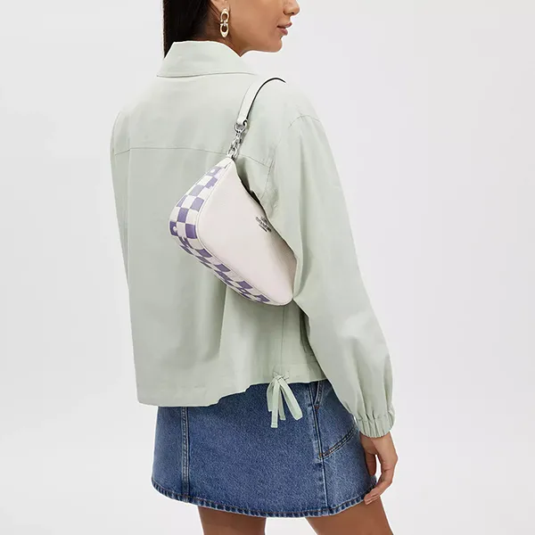 Túi Đeo Vai Nữ Coach Teri Shoulder Bag With Checkerboard Print CR103 Màu Trắng