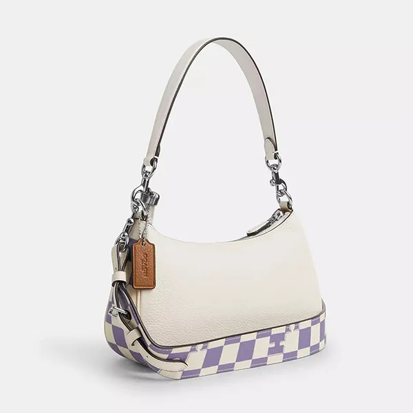 Túi Đeo Vai Nữ Coach Teri Shoulder Bag With Checkerboard Print CR103 Màu Trắng