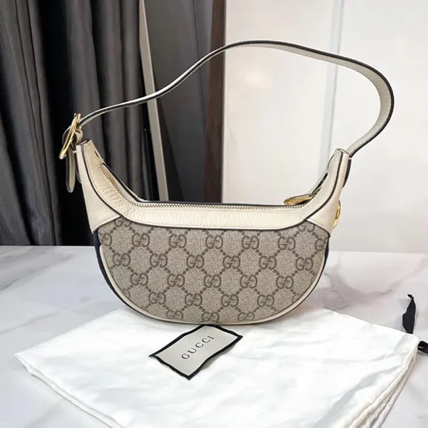 Túi Đeo Vai Nữ Gucci GG Supreme Mini Ophidia Bag Màu Xám Trắng