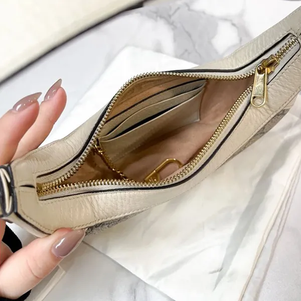 Túi Đeo Vai Nữ Gucci GG Supreme Mini Ophidia Bag Màu Xám Trắng