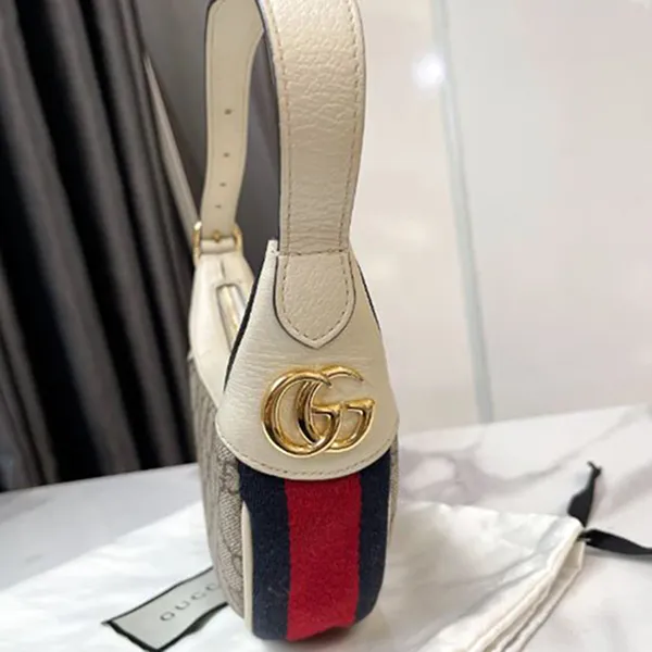 Túi Đeo Vai Nữ Gucci GG Supreme Mini Ophidia Bag Màu Xám Trắng