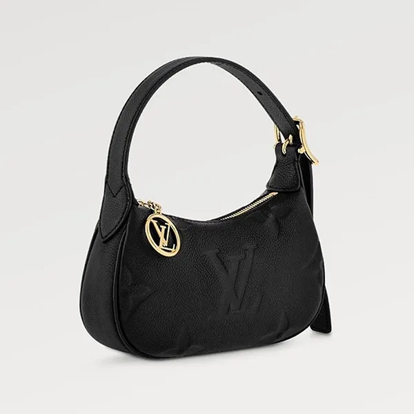 Túi Đeo Vai Nữ Louis Vuitton LV Mini Moon Monogram Empreinte Hobo Bag Shoulder Bag Black M82391 Màu Đen