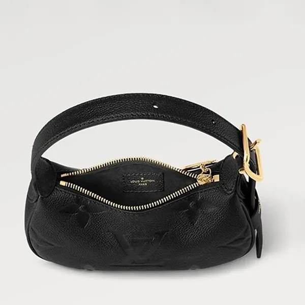 Túi Đeo Vai Nữ Louis Vuitton LV Mini Moon Monogram Empreinte Hobo Bag Shoulder Bag Black M82391 Màu Đen
