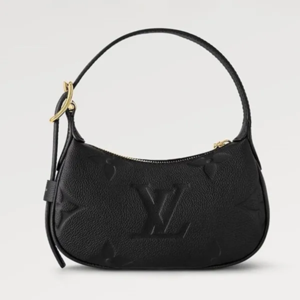 Túi Đeo Vai Nữ Louis Vuitton LV Mini Moon Monogram Empreinte Hobo Bag Shoulder Bag Black M82391 Màu Đen