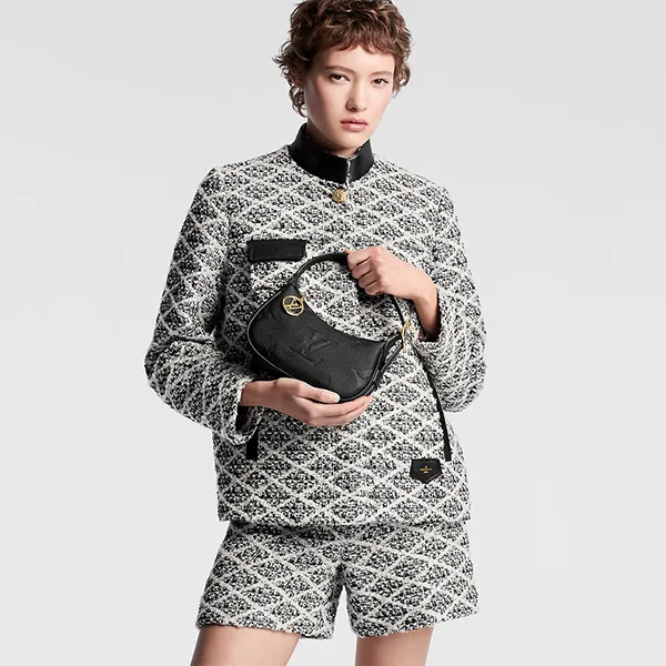 Túi Đeo Vai Nữ Louis Vuitton LV Mini Moon Monogram Empreinte Hobo Bag Shoulder Bag Black M82391 Màu Đen