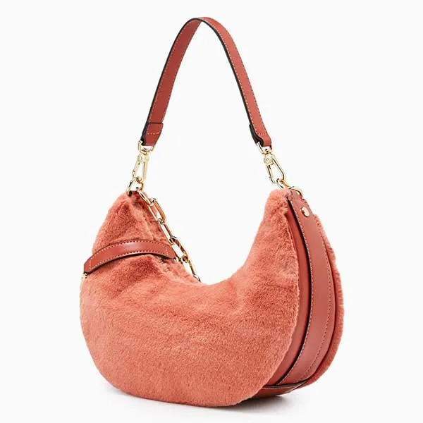 Túi Đeo Vai Nữ Lyn Diva Fur Shoulder Bags LL24CBF200 Màu Cam
