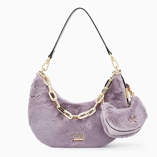Túi Đeo Vai Nữ Lyn Diva Fur Shoulder Bags LL24CBF200 Màu Tím