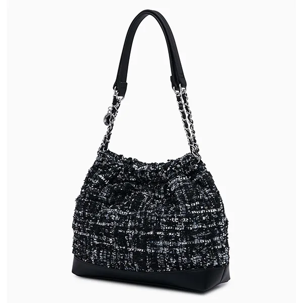 Túi Đeo Vai Nữ Lyn Fontia Tweed Shoulder Bags LL24CBF156 Màu Đen