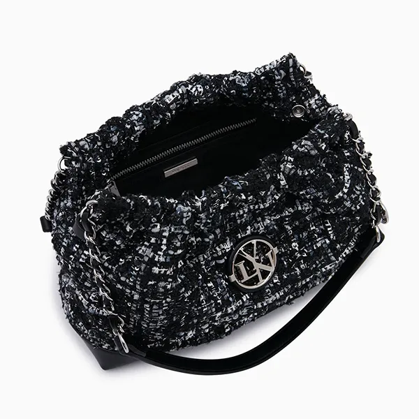 Túi Đeo Vai Nữ Lyn Fontia Tweed Shoulder Bags LL24CBF156 Màu Đen