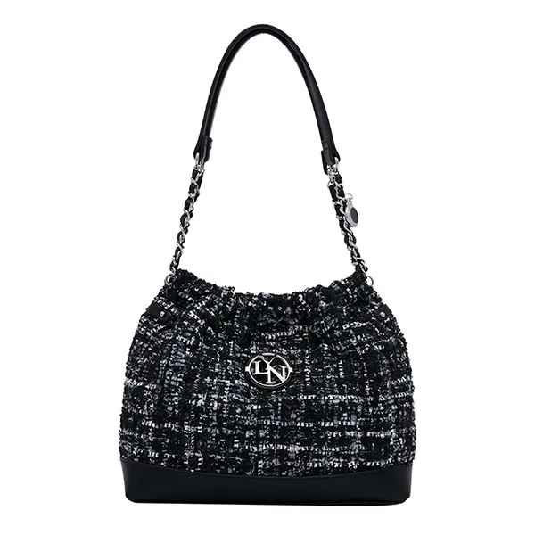 Túi Đeo Vai Nữ Lyn Fontia Tweed Shoulder Bags LL24CBF156 Màu Đen