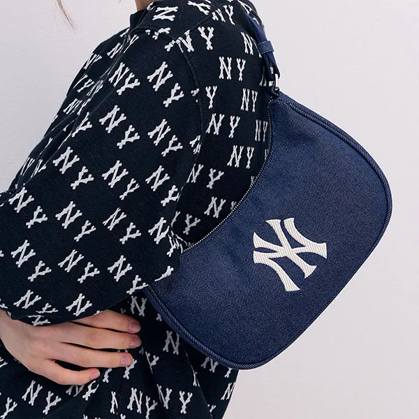 Túi Đeo Vai Nữ MLB Hobo Denim New York Yankees 3ABQM014N-50INS Màu Xanh - Túi xách - Vua Hàng Hiệu