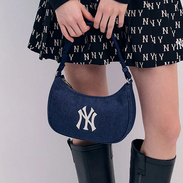 Túi Đeo Vai Nữ MLB Hobo Denim New York Yankees 3ABQM014N-50INS Màu Xanh - Túi xách - Vua Hàng Hiệu
