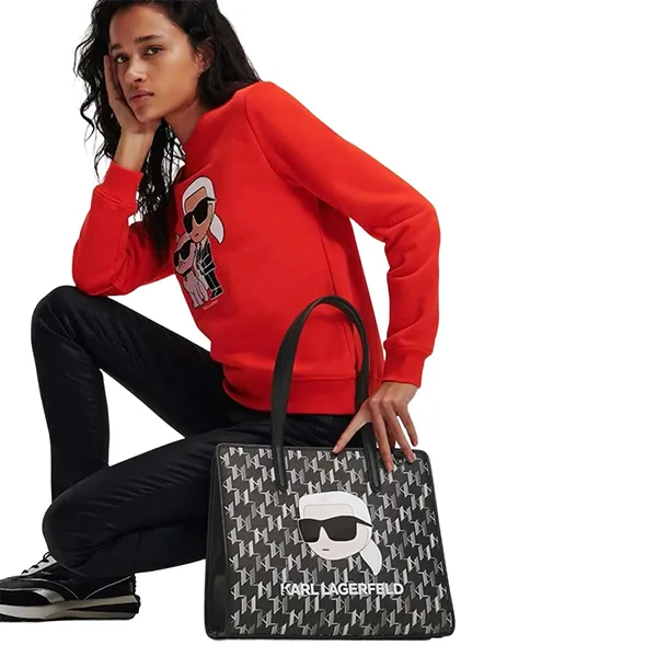 Túi Tote Nữ Karl Lagerfeld K/Ikonik Monogram Large Màu Đen - Túi xách - Vua Hàng Hiệu
