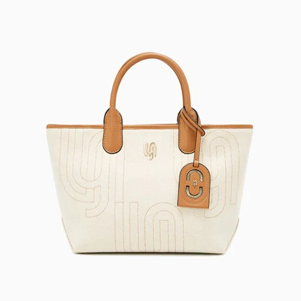 Túi Tote Nữ Lyn Infinite Laxy Canvas S Bags LL24MBS081 Màu Trắng Nâu