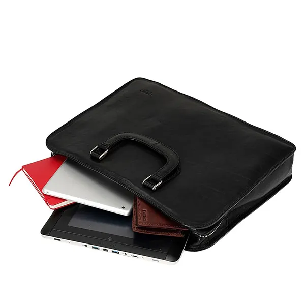 Túi Xách Đựng Laptop Medici Of Florence Calfskin 81 Black MED81B2467AA Màu Đen - Túi xách - Vua Hàng Hiệu