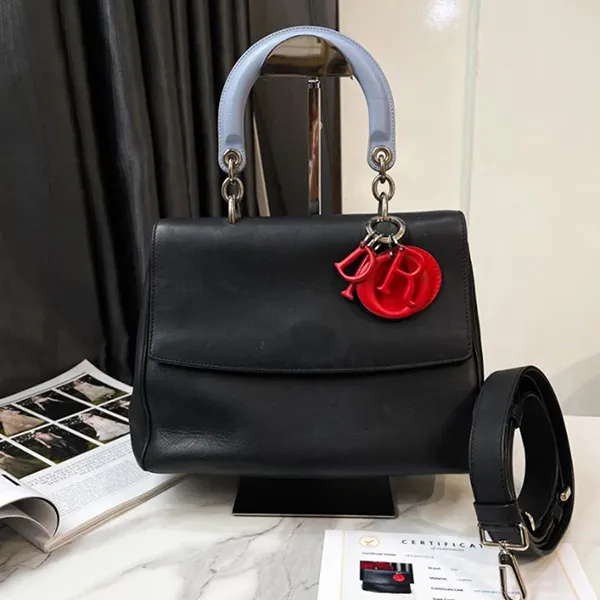 Túi Xách Nữ Christian Dior Tricolor Be Dior Satchel Shoulder Bag Màu Đen - Túi xách - Vua Hàng Hiệu