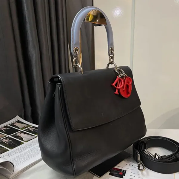 Túi Xách Nữ Christian Dior Tricolor Be Dior Satchel Shoulder Bag Màu Đen - Túi xách - Vua Hàng Hiệu