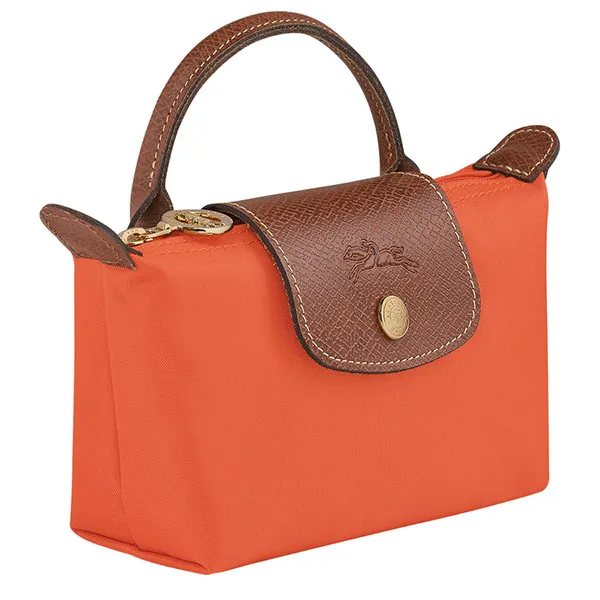 Túi Xách Nữ Longchamp Le Pliage Original Pouch With Handle Màu Cam