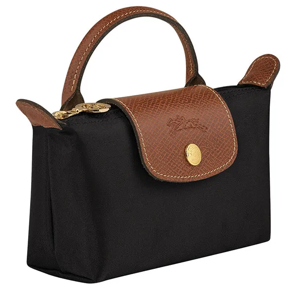 Túi Xách Nữ Longchamp Le Pliage Original Pouch With Handle Màu Đen - Túi xách - Vua Hàng Hiệu