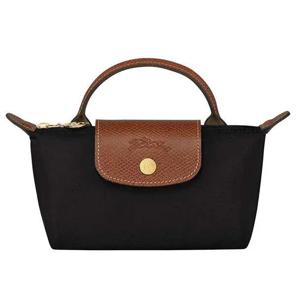Túi Xách Nữ Longchamp Le Pliage Original Pouch With Handle Màu Đen - Túi xách - Vua Hàng Hiệu