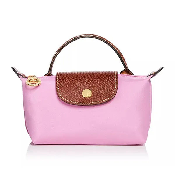 Túi Xách Nữ Longchamp Le Pliage Original Pouch With Handle Màu Hồng - Túi xách - Vua Hàng Hiệu
