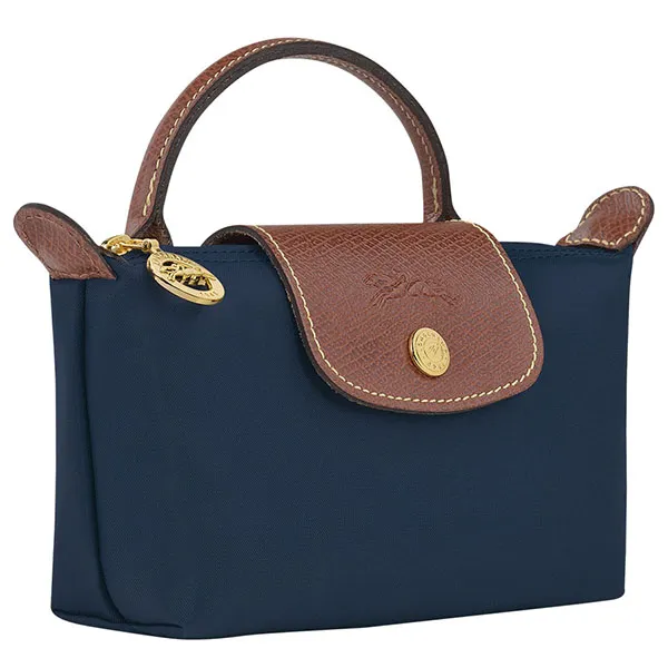 Túi Xách Nữ Longchamp Le Pliage Original Pouch With Handle Màu Xanh Navy - Túi xách - Vua Hàng Hiệu
