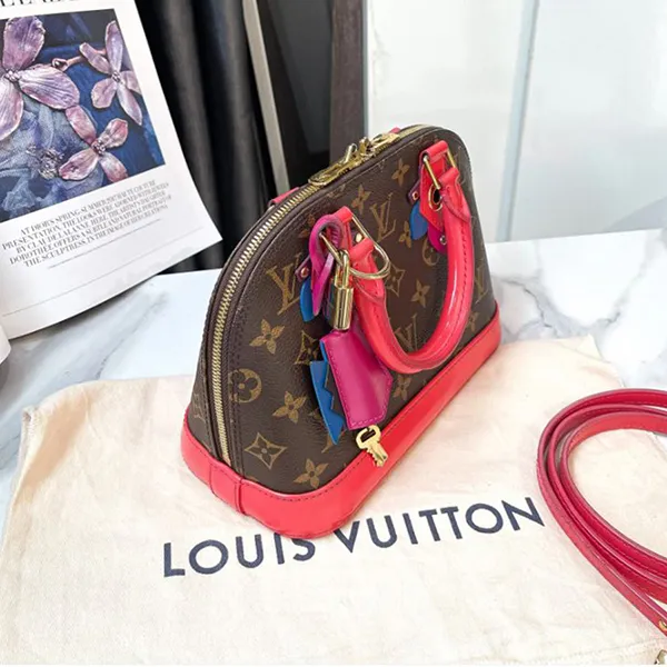 Túi Xách Nữ Louis Vuitton LV Monogram Alma BB W/ Strap Màu Nâu Đỏ - Túi xách - Vua Hàng Hiệu