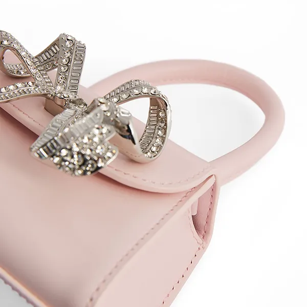 Túi Xách Nữ Self-Portrait Kids Micro Leather The Bow Top Handle Bag Màu Màu Hồng Phấn - Túi xách - Vua Hàng Hiệu